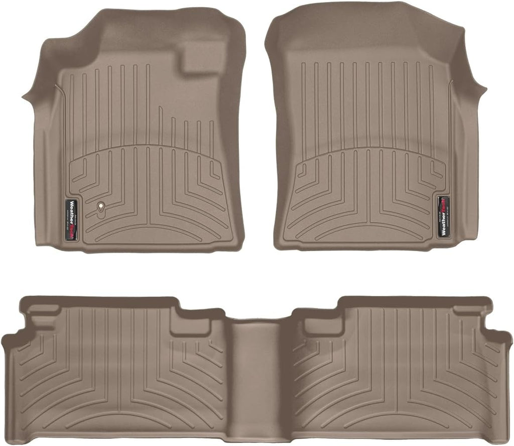 WeatherTech Custom Fit FloorLiners for Toyota Tundra - 1st & 2nd Row (45044-1-2), Tan