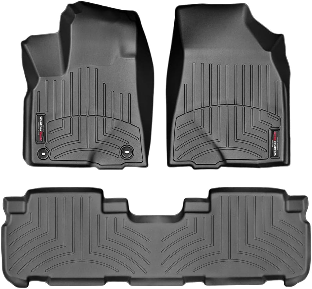 WeatherTech Custom Fit FloorLiners for Toyota Highlander, Highlander, Highlander - 1st & 2nd Row (44632-1-2), Black