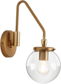Pathson Industrial Swing Arm Wall Sconce Lighting, Adjustable Globe Wall Vanity Light for Bathroom, Hardwired Wall Lamp Fixture for Bedside Living Room Study Room (Antique)