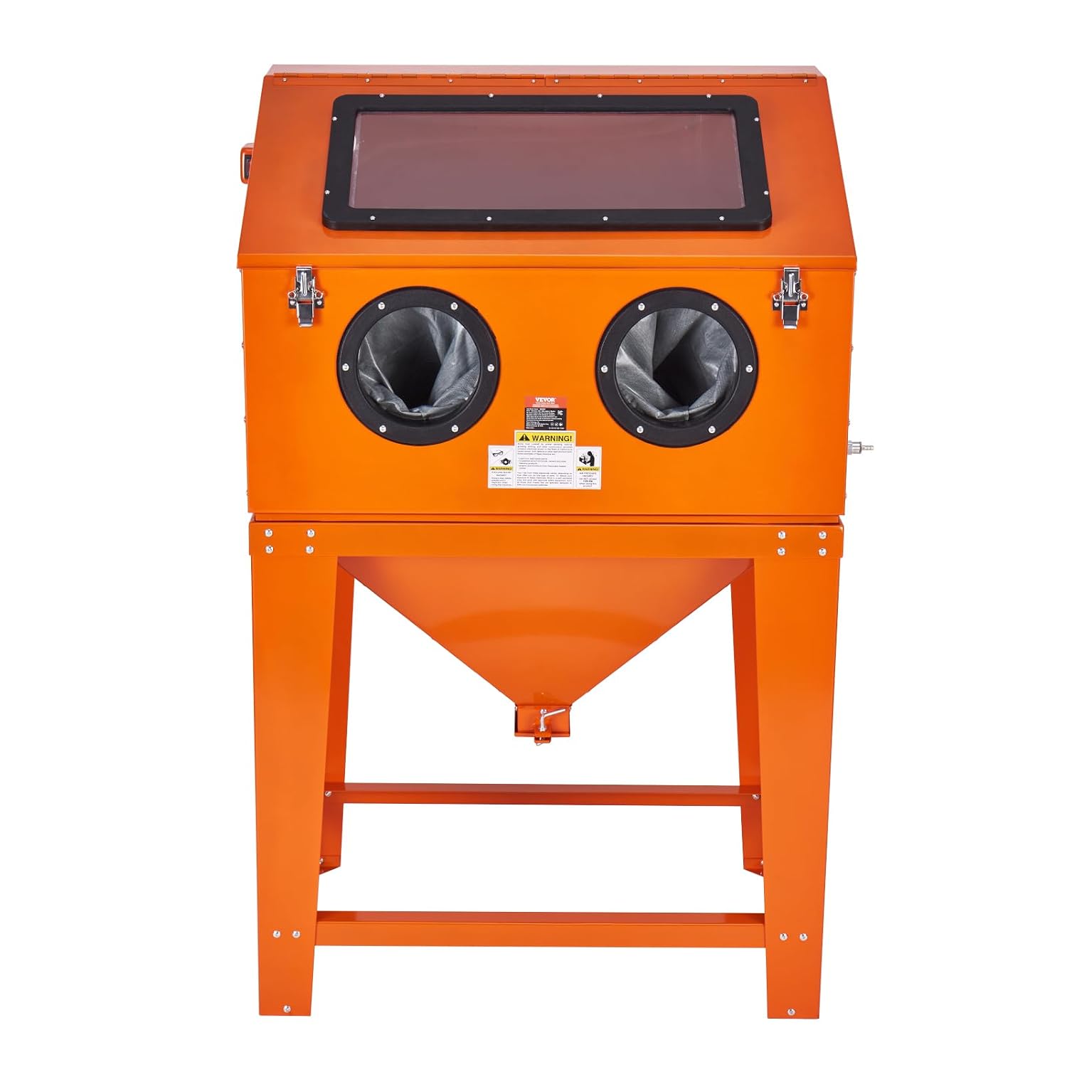 90 Gallon Sandblasting Cabinet with 1.8 Gallon Dust Collection System, 40-120PSI Sand Blasting Cabinet with Stand, Heavy Duty Sand Blaster with Blasting Gun & 4 Nozzles for Paint, Rust Removal