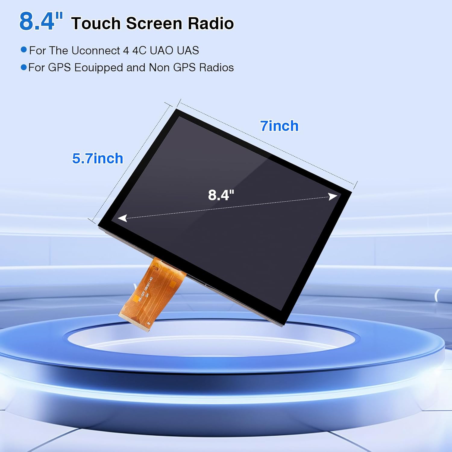 2026 NEW Upgraded Gel-Free 8.4' UConnect 4C UAQ Screen Radio Navigation with Mounting Tool Replacement Compatible Fit for Dodge RAM Jeep Chrysler 2017-2021 Replace OEM # LA084X01(SL)(02)