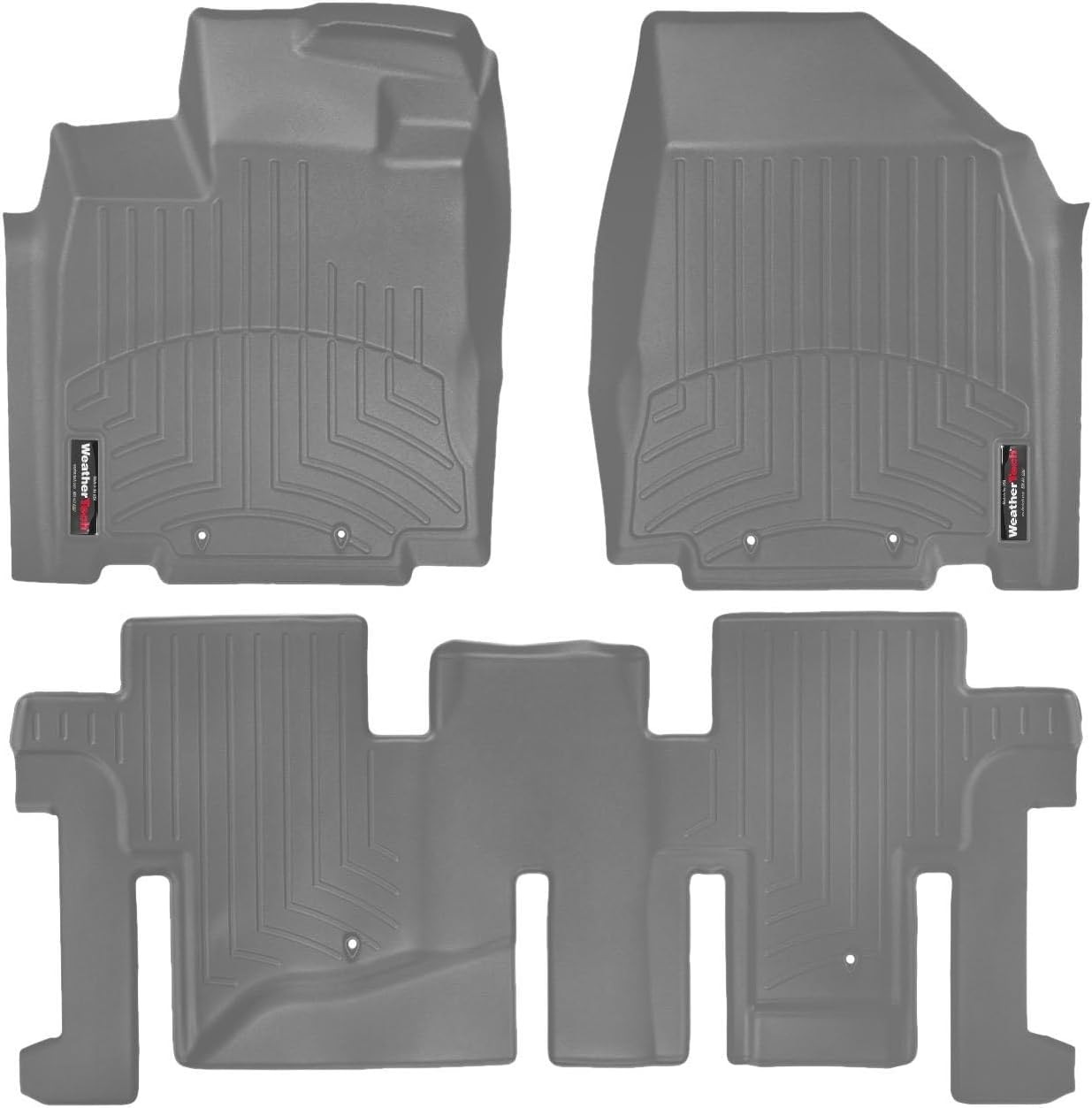WeatherTech Custom Fit FloorLiners for Infiniti JX, QX60, Pathfinder - 1st & 2nd Row (46445-1-2), Grey