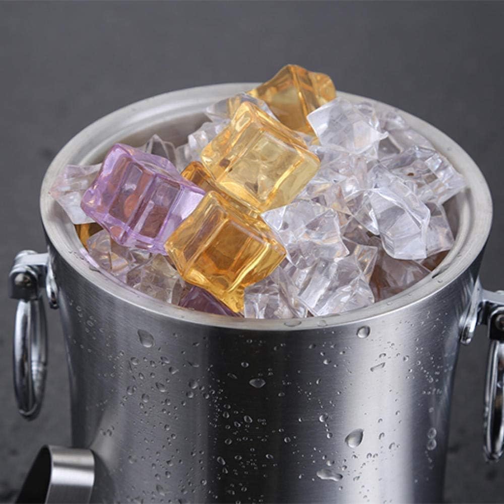 ice bucket, Ice Bucket Thick Stainless Steel Hand Strap Cover Insulation Ice Bucket Red Wine Ice Bucket Bar Dedicated