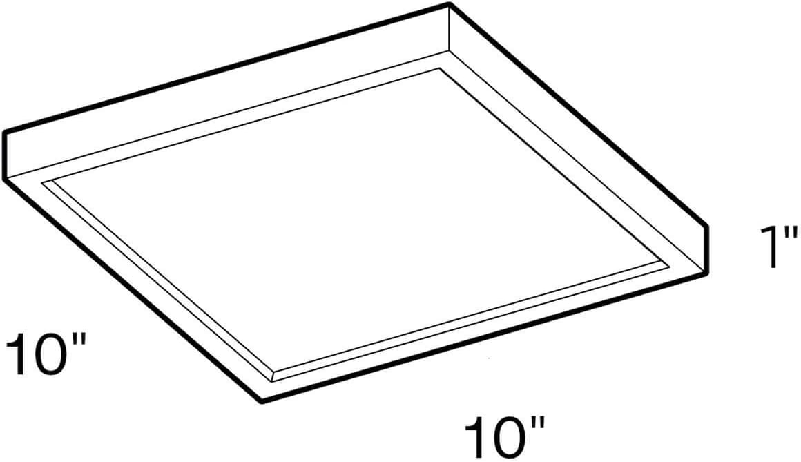 DALS Lighting 10 Inch Square Indoor/Outdoor LED Flush Mount (Black)