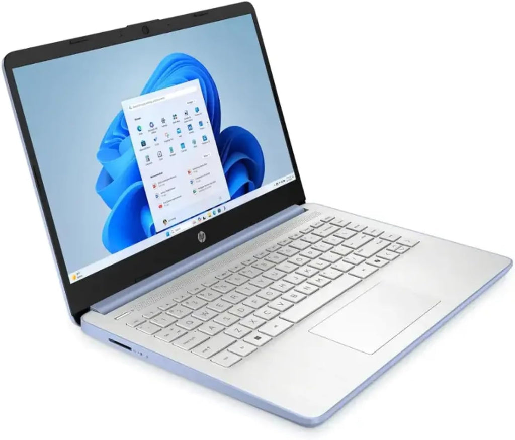 HP Slim Laptop for Business & Student - Windows 11 Pro • 1-Year Microsoft Office 365 • 14 inch HD • Intel Quad-core CPU • 16GB RAM, 128GB UFS, 256GB Micro SD • Sleek Design Portable Laptop • Sky Blue
