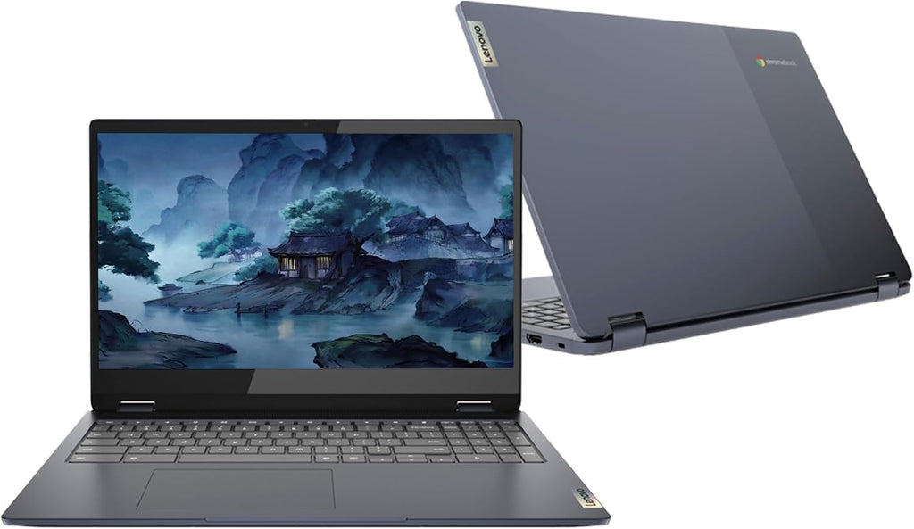 Lenovo C340 15.6' FHD Touchscreen 2-in-1 Chromebook Laptop, Intel i3 CPU(Up to 3.4GHz), 4GB RAM, 64GB Space, USB-C, Wi-Fi, Bluetooth, Chrome OS, Grey, High-End Business/Luxury Gift, with Earbuds