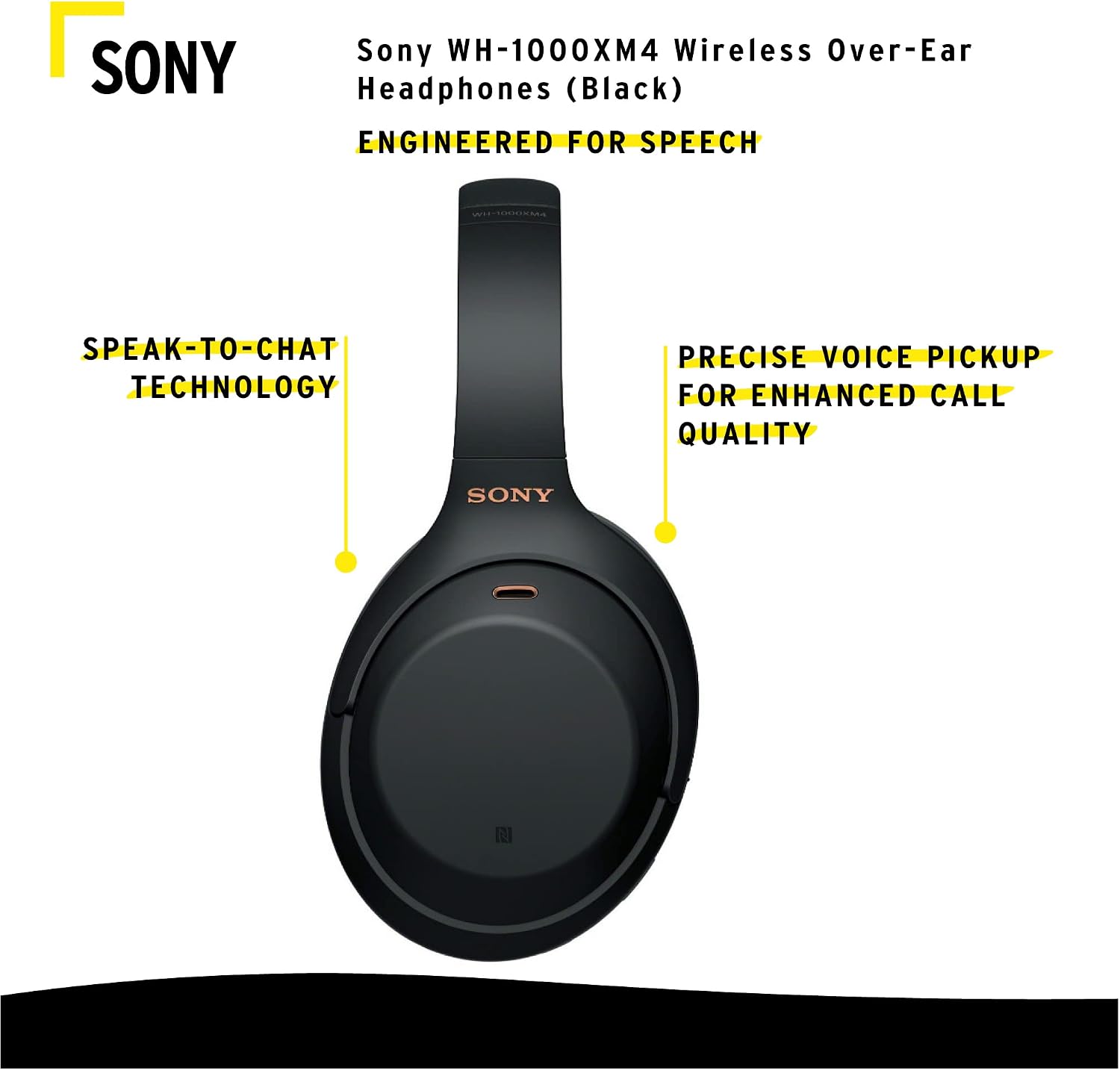 Sony WH-1000XM4 Wireless Bluetooth Noise Canceling Over-Ear Headphones (Black) Bundle with 10000mAh Ultra-Portable LED Display Wireless Quick Charge Battery Bank (2 Items)