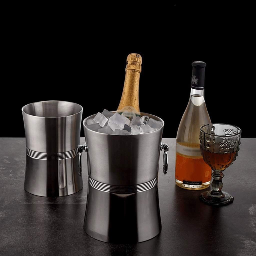 ice bucket, Ice Bucket Stainless Steel Large Thick Champagne Ice Bucket Red Wine Ice Bucket Refrigerated Ice Cube Bar