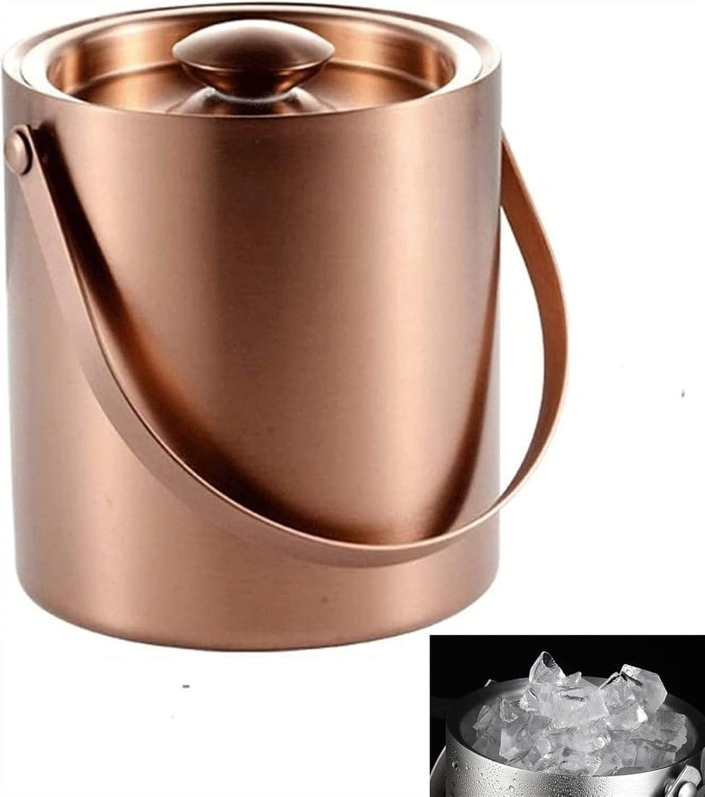 Premium Double Wall Insulated Stainless Steel Ice Bucket with Lid for Party Champagne Ideal Bar Beer and Wine