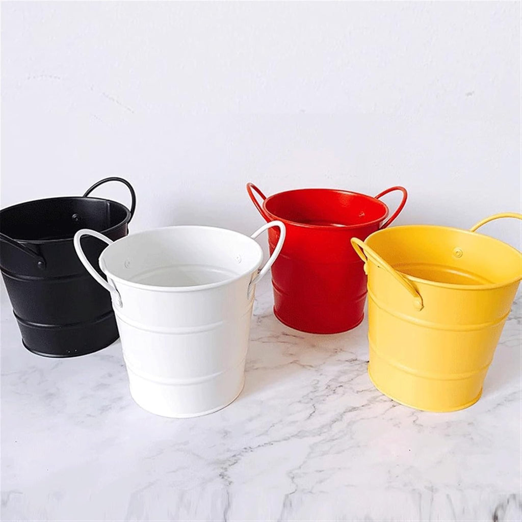 Ice Buckets 600ml Ice Bucket Stainless Steel Tableware Snack Bucket Ice Bucket Mini Storage Bucket Desktop Trash Can Ice Bucket Kits (Color : Green)