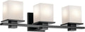 Kichler Tully 24' 3-Light Bathroom Vanity Light Fixture with Satin Etched Cased Opal Glass in Black for Over Mirror, Soft Modern Style (24' x 6.5' x 7'), 45151BK