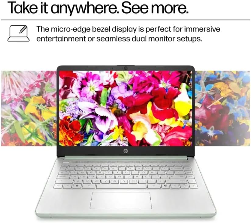 HP Student Laptop, Intel Processor N150(up to 3.6 GHz), 14 Inch LED Screen,8G RAM, 128GB Storange1 Year Office 365, Windows 11 Home,Willow Green