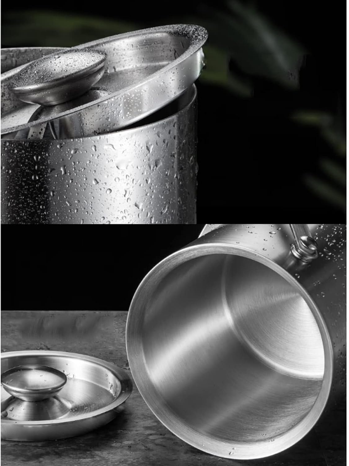 Stainless Steel Ice Bucket with Handle, Double-Walled Insulated Lid & Tongs, Thickened for Parties, Home, and Bars