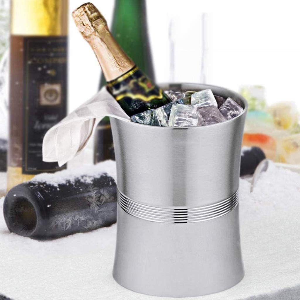 BTZHY Ice Bucket,Galvanized Metal and Scoop Steel Construction Insert Lid