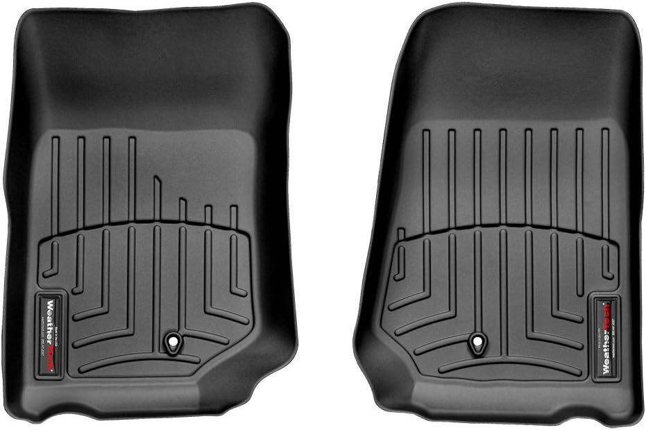 WeatherTech Custom Fit FloorLiners for Jeep Wrangler 2-Door, Wrangler Unlimited 4-Door, 1st Row (441051), Black