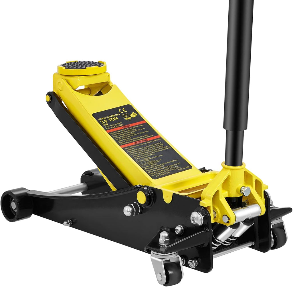 VEVOR 3 Ton Low Profile Floor Jack | Heavy-Duty Racing, Dual Pistons Quick Lift Pump, Lifting Range 3.35'-19.69'