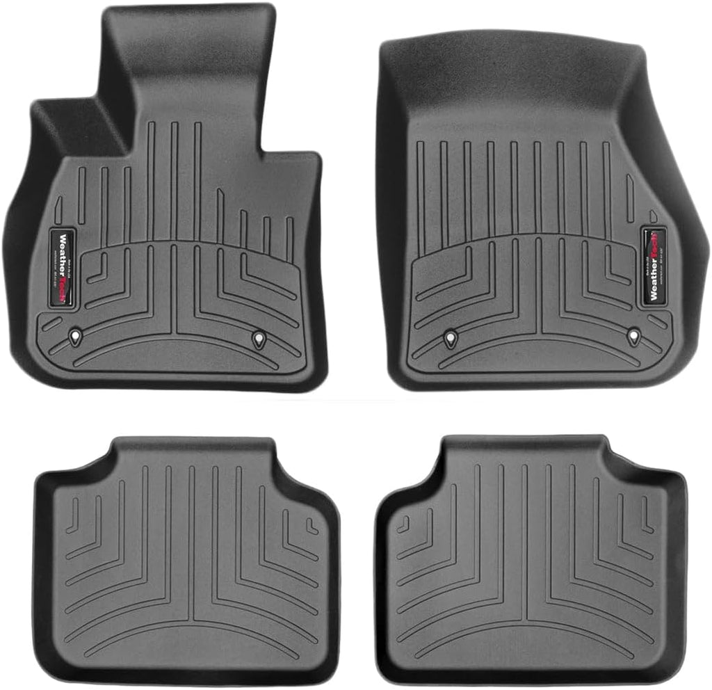 WeatherTech Custom Fit FloorLiners for BMW X2 28i, X2 M35i, X1 28i - 1st & 2nd Row (448811-447482), Black