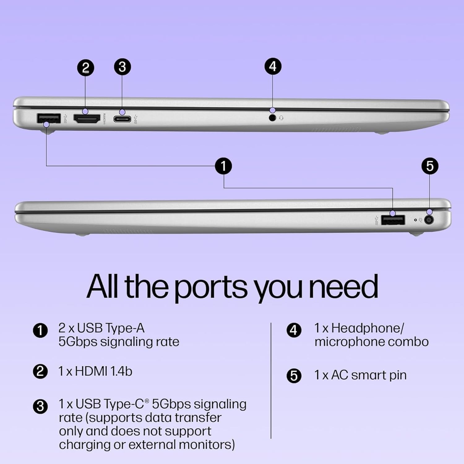HP Pavilion 15' 2026 AI-Ready Laptop, Intel 4-Core N100, 16GB RAM, 256GB SSD, FHD Display, Numeric Keypad, Long Battery, Lightweight, Microsoft Office 365, Platinum White, Windows 11 Home, Type C RJ45