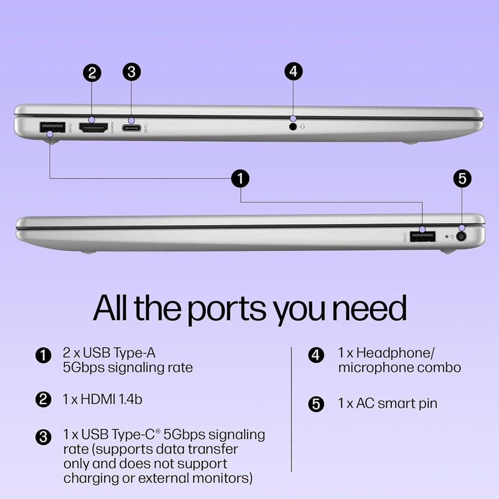 HP Pavilion 15' 2026 AI-Ready Laptop, Intel 4-Core N100, 32GB RAM, 1TB SSD, FHD Display, Numeric Keypad, Long Battery, Lightweight, Microsoft Office 365, Platinum White, Windows 11 Home, Type C RJ45