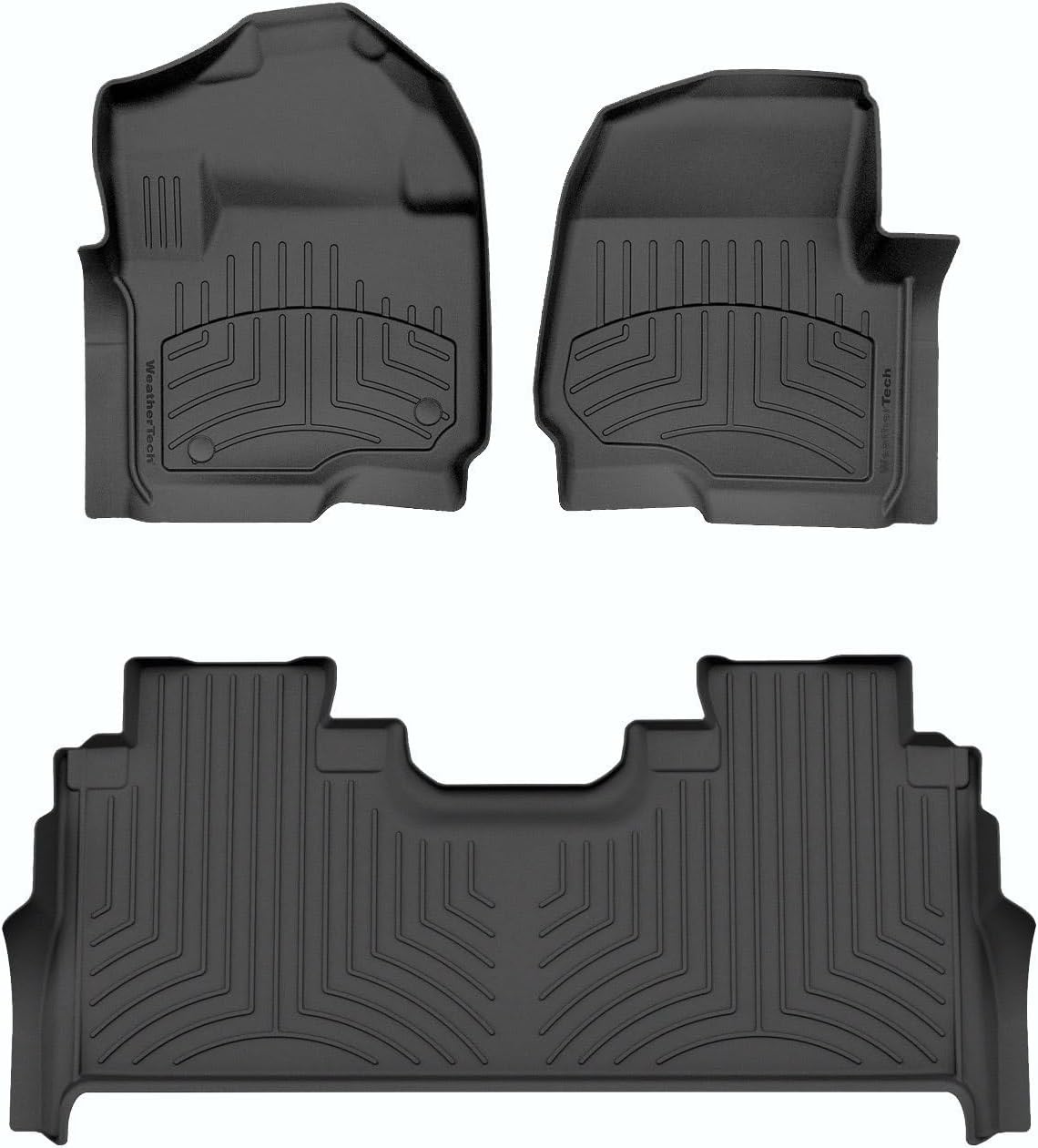 WeatherTech FloorLiner HP Custom Fit Floor Mats for Ford Super Duty - 1st & 2nd Row (441012-1-6IM), Black