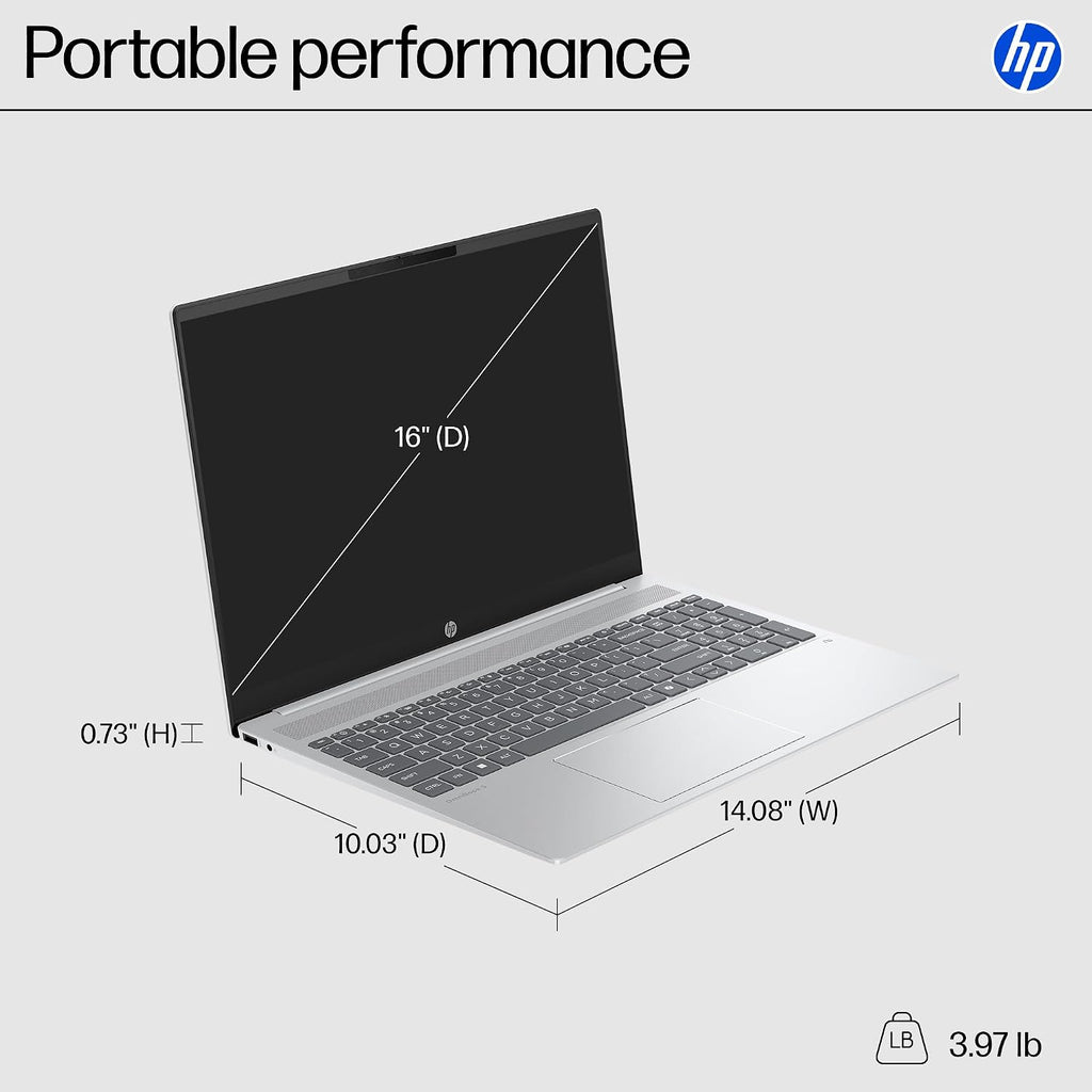 HP 2025 Business AI Laptop | 16' 2K(1920 x 1200) Touchscreen | AMD Ryzen AI 7 350 | 32GB RAM, 1TB SSD | Backlit Keyboard | Copilot | FHD Webcam | Windows 11 | Computadora Portátil | W/Mouse