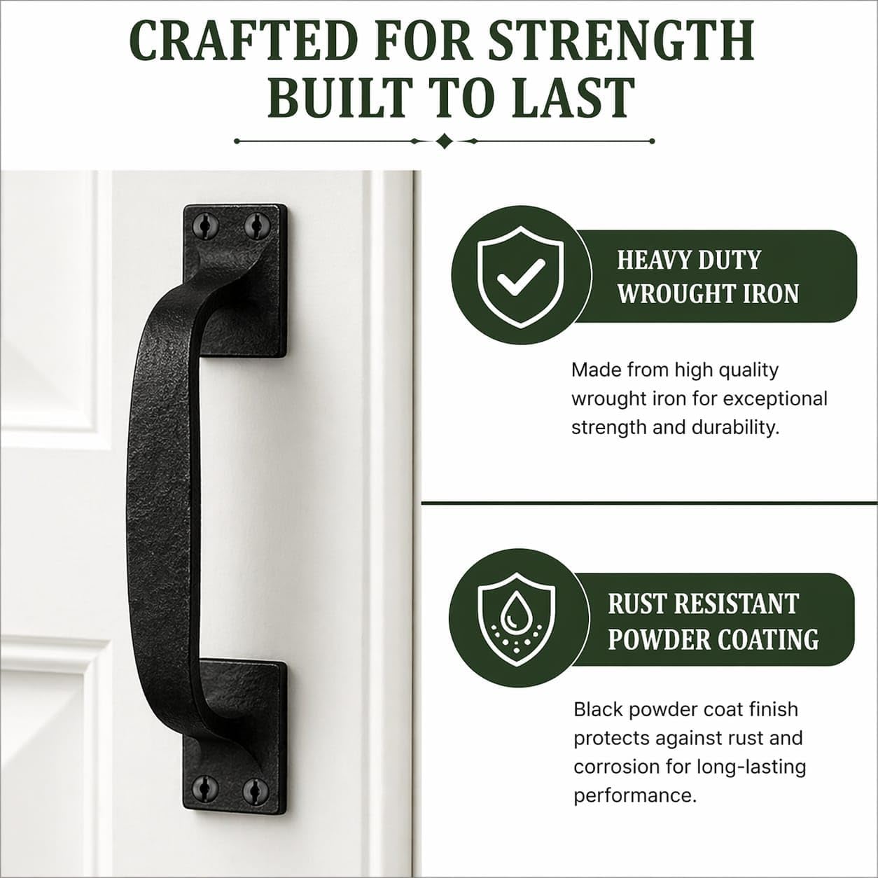 Renovators Supply Manufacturing Black Wrought Iron Cup Bin Pull Cabinet Drawer Handle 6', Pack of 12