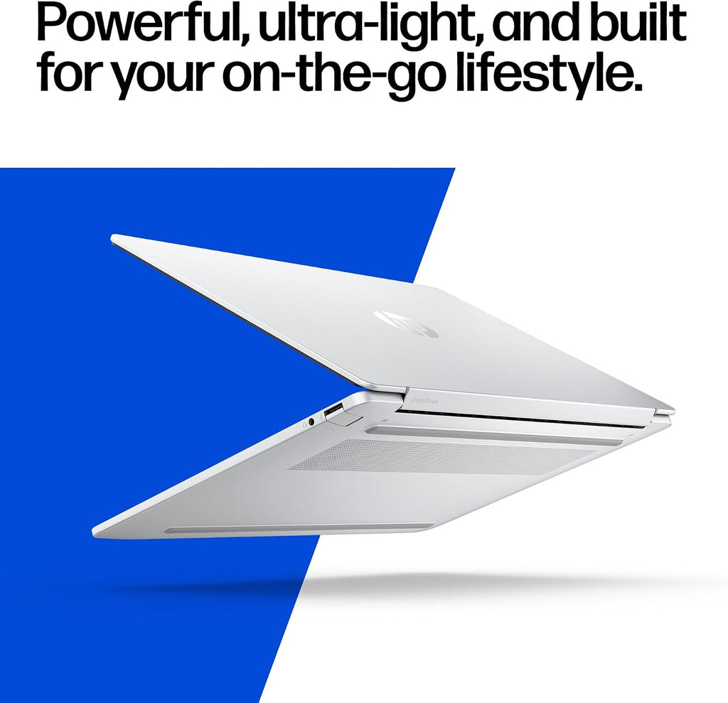 HP OmniBook 5 14 inch Next Gen AI PC, 2K Touchscreen, Snapdragon X Plus X1P- 42-100, 16 GB RAM, 512 GB SSD, Qualcomm Adreno GPU, Windows 11 Home, Copilot+ PC, Glacier Silver, 14-he0000nr
