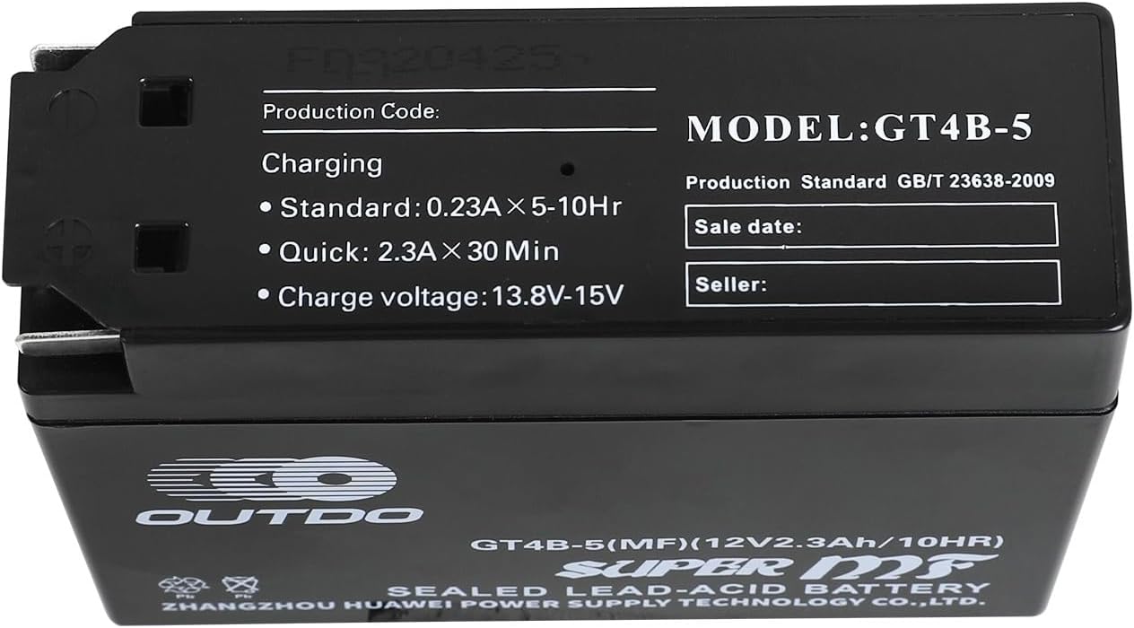 3PCS 12 Volt 2.3Ah 10HR GT4B-5(MF) Sealed Lead Acid Rechargeable Battery for Powersports Electric Scooter E Bike Electric Lawn Mower Go Kart ATV Quad Buggy Golf Cart Motorcycle