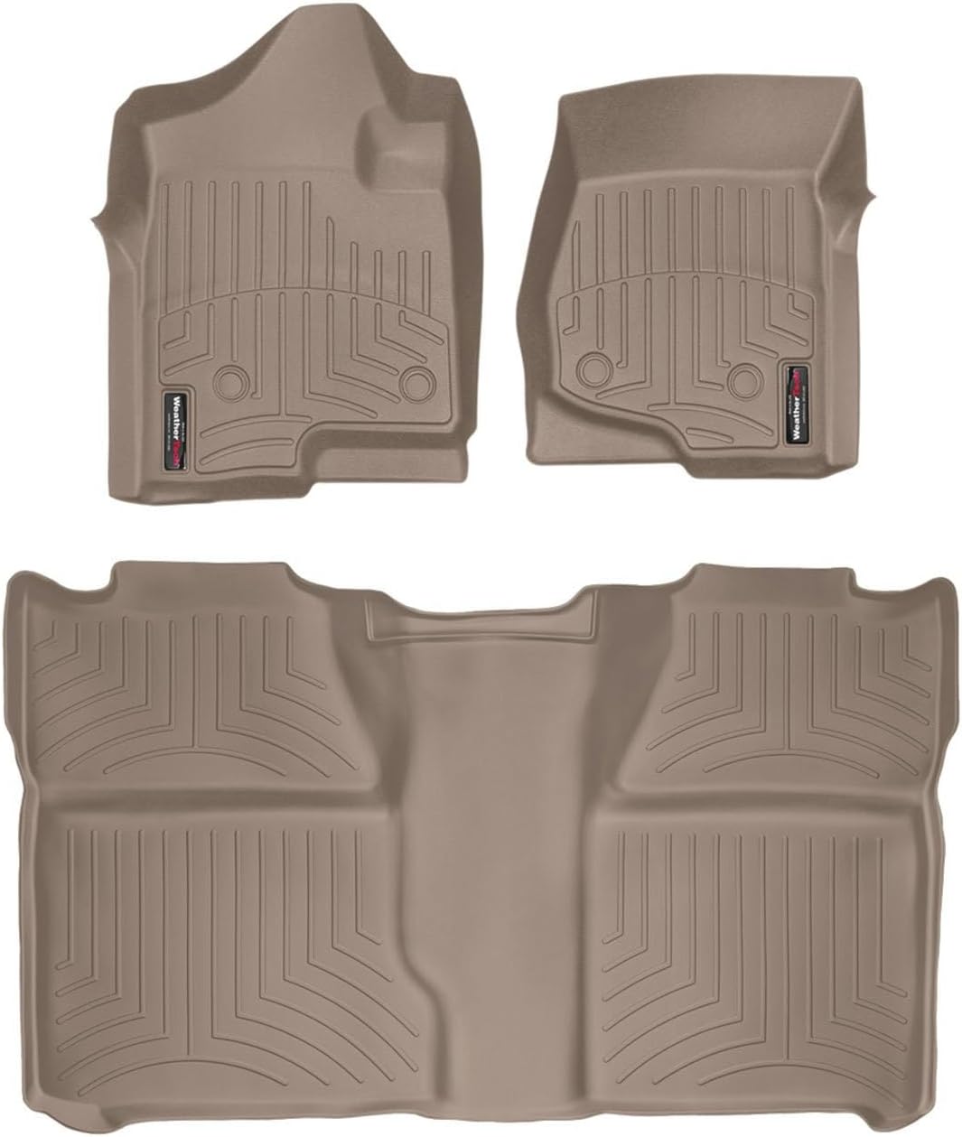 WeatherTech Custom Fit FloorLiners for Chevrolet Silverado 1500, Silverado 1500, Silverado 2500HD/3500HD - 1st & 2nd Row (45066-1-0), Tan