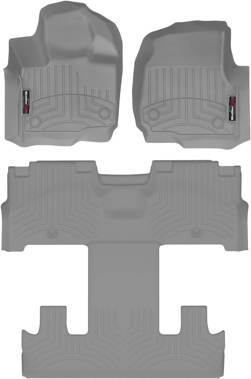 WeatherTech Custom Fit FloorLiners for Ford Expedition Max - Full Set (461665-1-5), Grey