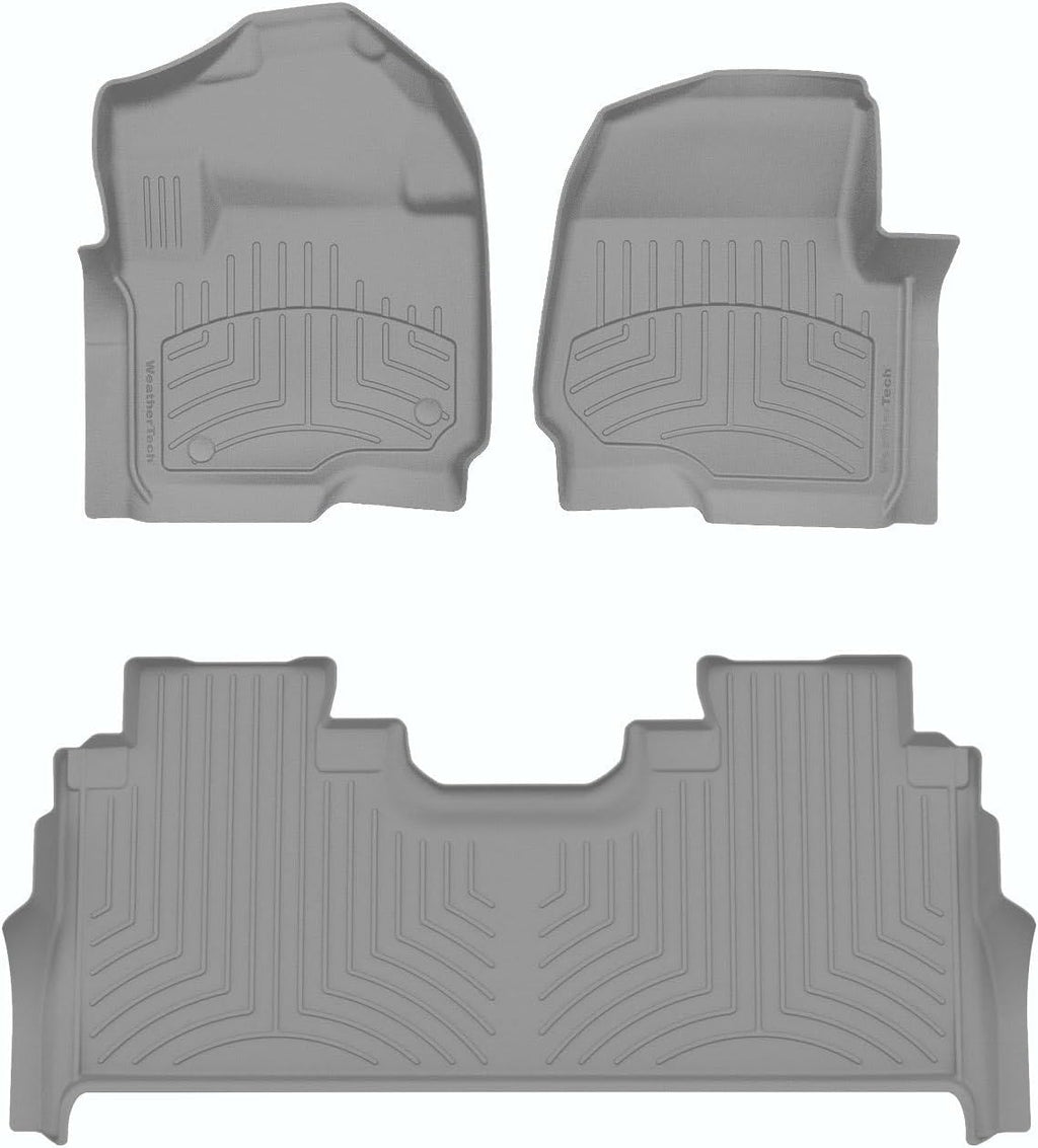 WeatherTech FloorLiner HP Custom Fit Floor Mats for Ford Super Duty - 1st & 2nd Row (461012-1-6IM), Grey