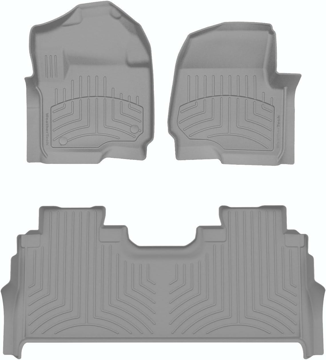 WeatherTech FloorLiner HP Custom Fit Floor Mats for Ford Super Duty - 1st & 2nd Row (461012-1-6IM), Grey