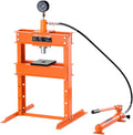 VEVOR Hydraulic Shop Press, 10 T H-Frame Shop Press with Press Plate & H-Shaped Base, Stable Garage Floor Adjustable Hydraulic Press with Relief Valve, Fit for Bending, Straightening & Stamping