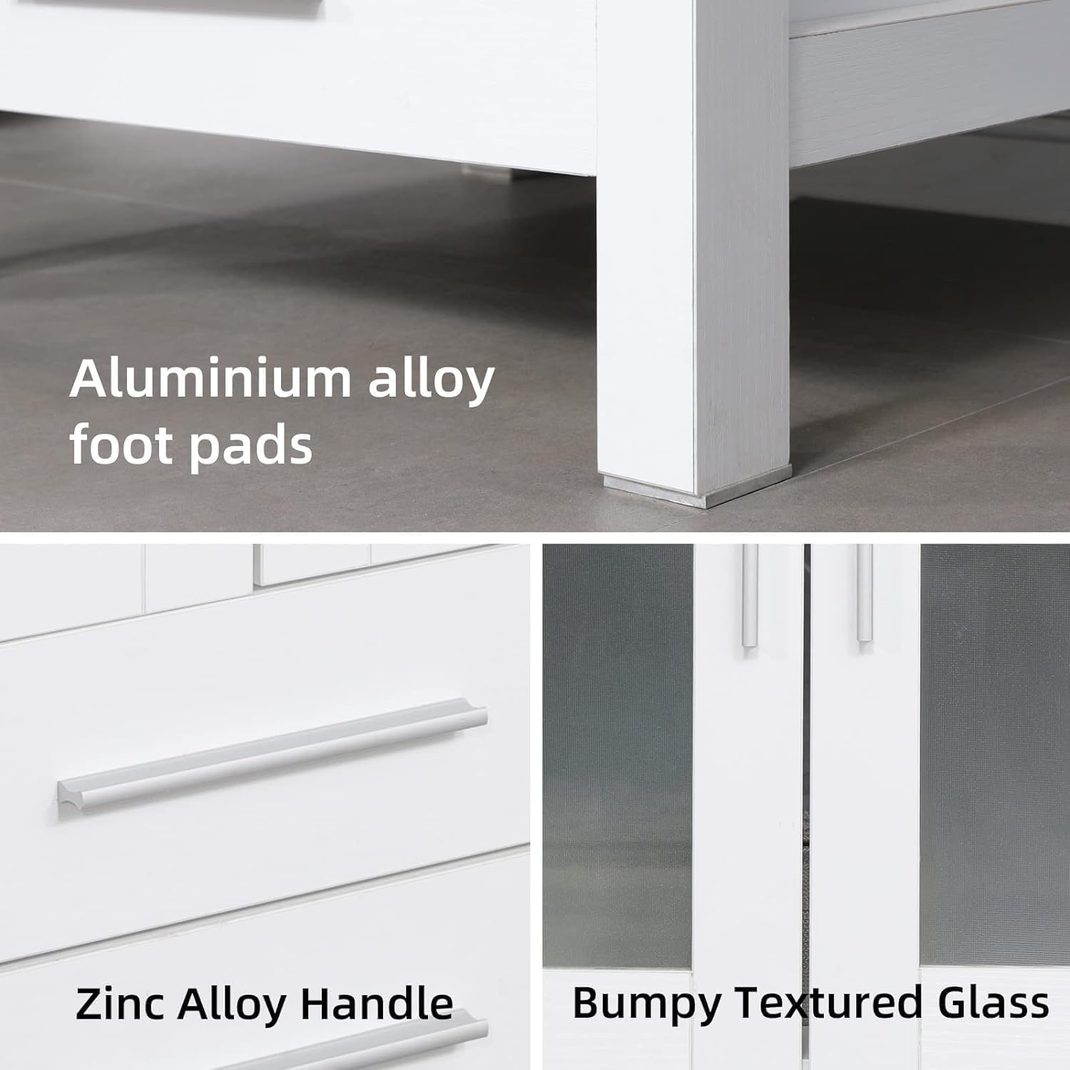UEV 24' White Bathroom Vanity with Ceramic Vessel Sink, Modern Bathroom Vanity Cabinet, Pop Up Drain and 30% Water-Saving Design, Faucet, Soft Closing Drawers/Doors, Mirror Not Included(A07)