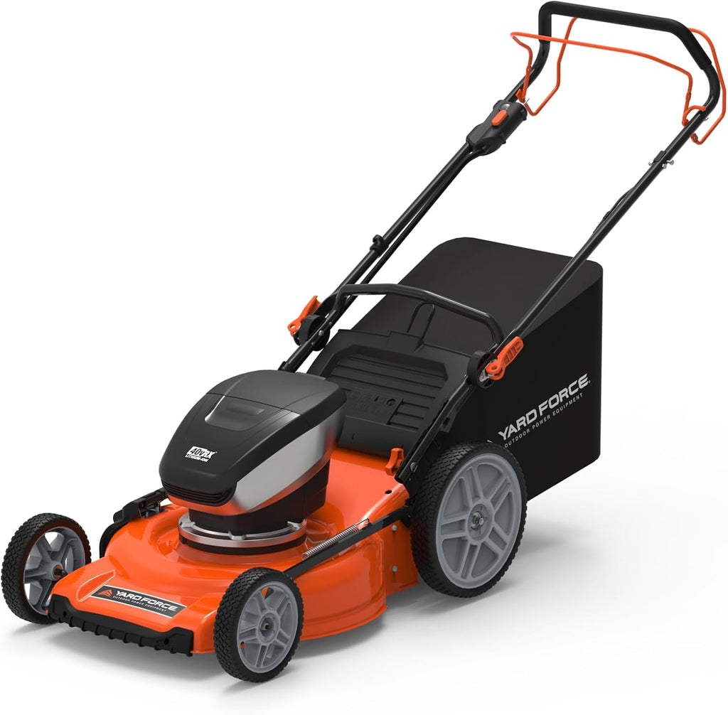 Yard Force Electric YF40VRX21-SP 21' Cordless Lawn Mower – 40V Lithium-Ion Battery, 3-in-1 Self-Propelled, Adjustable Cutting Heights, Brushless Motor. 2X Batteries Included.