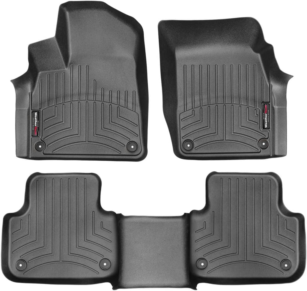 WeatherTech Custom Fit FloorLiners for Audi Q7, SQ8, Q8-1st & 2nd Row (44887-1-2), Black