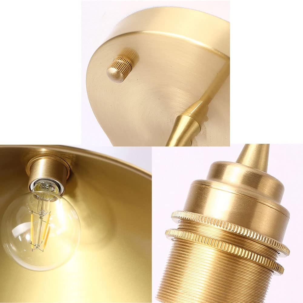 Industrial Style Chandelier Minimalist Ceiling Lamp Fixture Bedroom Flush Mount Light E27 Metal Shade Decoration Lighting Fixtures Amen Retro Brass,B