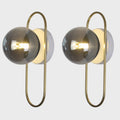 Modern Brass Wall Sconce Mid Century Glass Wall Sconces Brushed Gold Wall Lamp Vintage Wall Sconces Set of Two Hardwired Farmhouse Wall Light Fixtures (2 Pack)