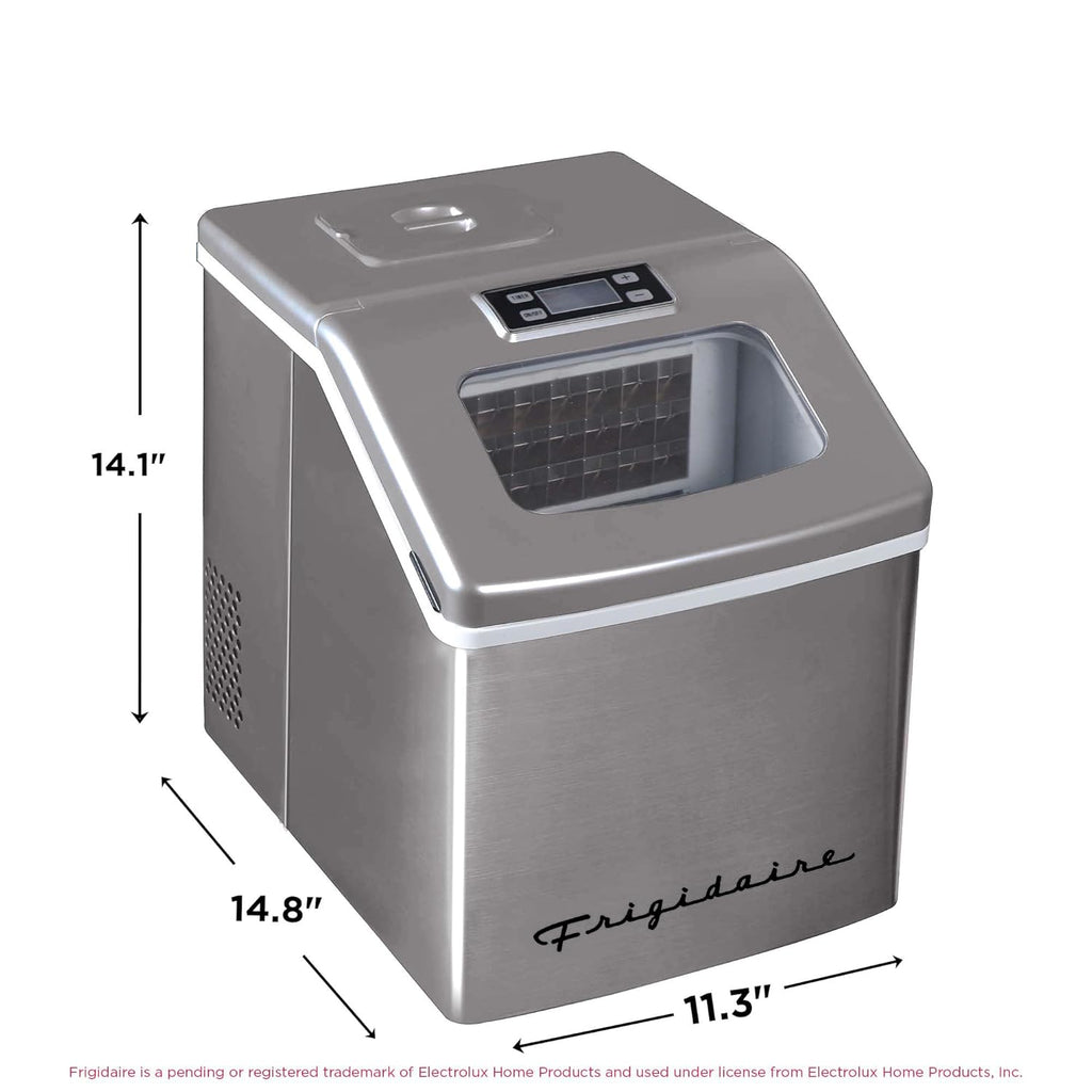 FRIGIDAIRE EFIC452-SS 40 Lbs Extra Large Clear Maker, Stainless Steel, Makes Square Ice