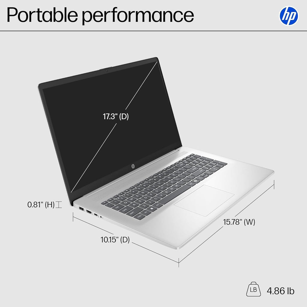 HP 17 inch Touchscreen Laptop for Business, Intel 12-Core Ultra 7 255U Processor, 17.3' HD+, 32 GB DDR5, 2 TB SSD, Copilot AI, Fast Charge, HD Camera, Backlit Keyboard, Windows11 Pro, W/Accessories