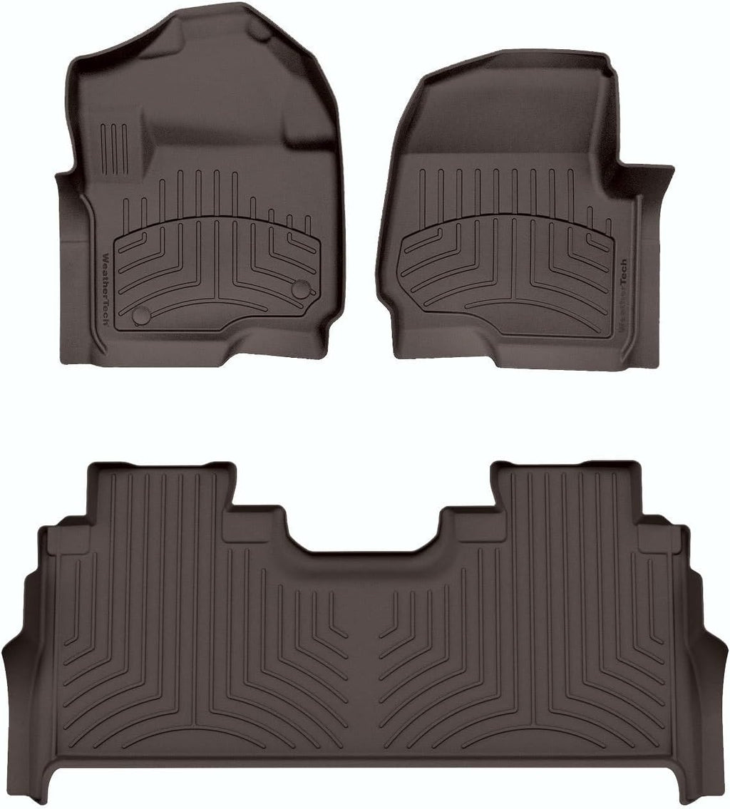 WeatherTech FloorLiner HP Custom Fit Floor Mats for Ford Super Duty - 1st & 2nd Row (471012-1-6IM), Cocoa