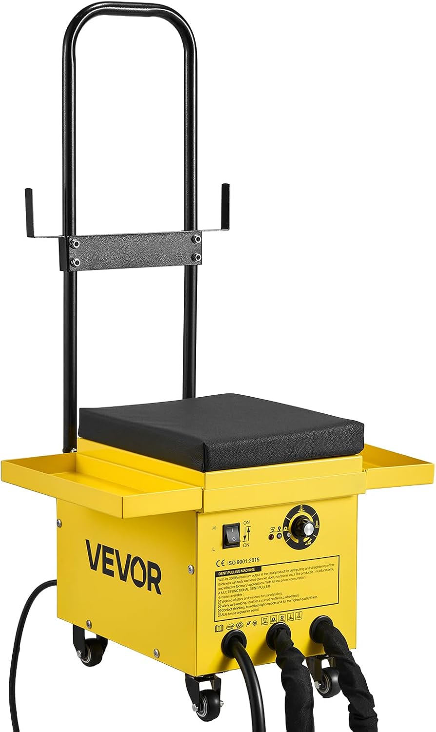 VEVOR 4.5KW Professional Stud Welder Dent Repair Kit with 2 Welding Guns & 6 Modes, All in One Dent Repair Workstation with Extended Handle, Padded Seat and Accessory Tray