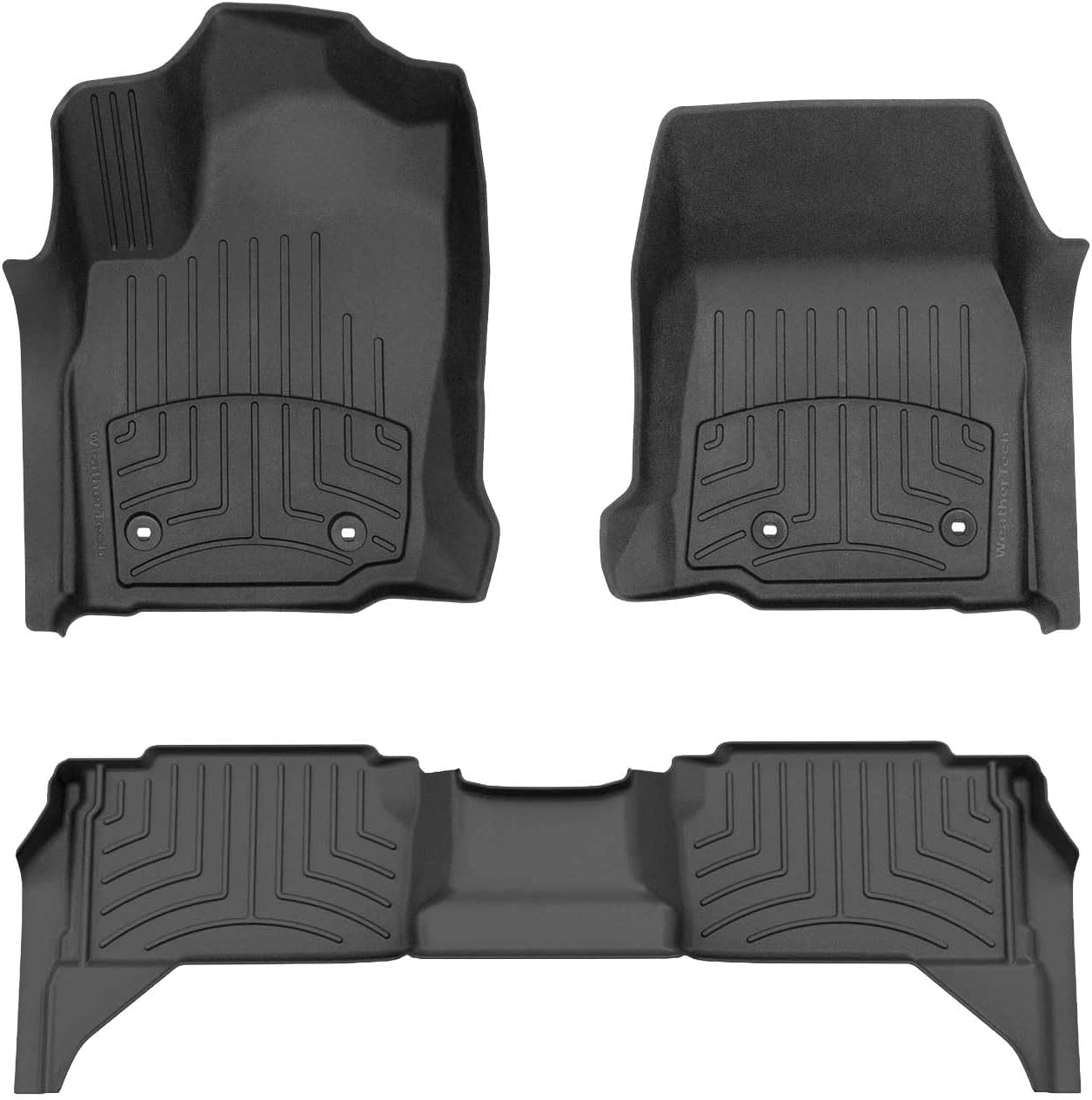 WeatherTech FloorLiner HP Custom Fit Floor Mats for Toyota Tacoma 1st & 2nd Row (441846-1-3IM), Black