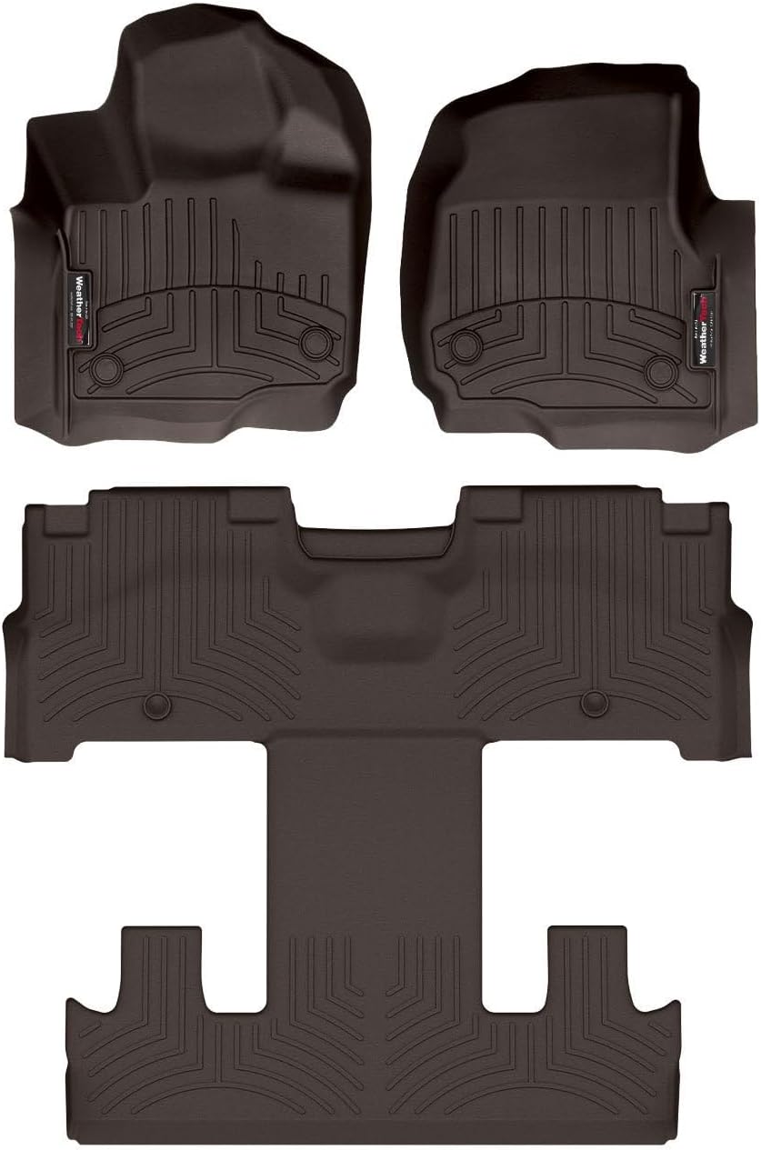 WeatherTech Custom Fit FloorLiners for Ford Expedition Max - Full Set (471665-1-5), Cocoa