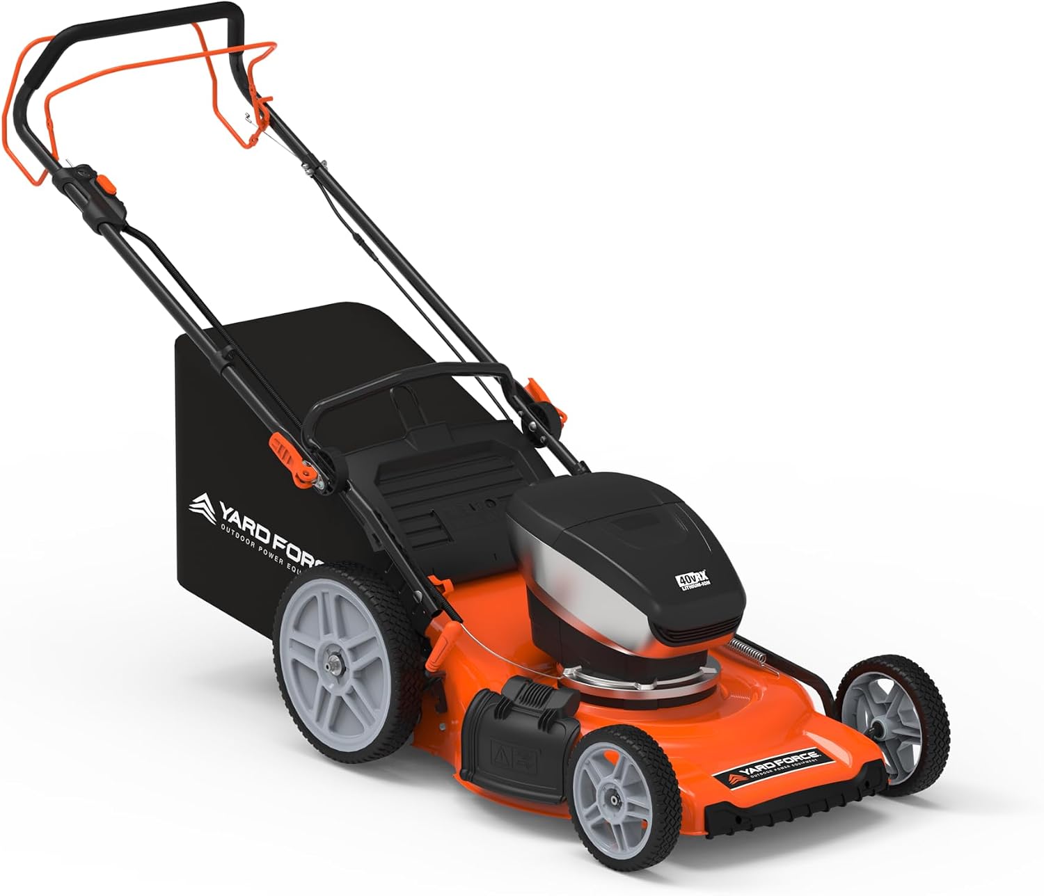 Yard Force Electric YF40VRX21-SP 21' Cordless Lawn Mower – 40V Lithium-Ion Battery, 3-in-1 Self-Propelled, Adjustable Cutting Heights, Brushless Motor. 2X Batteries Included.
