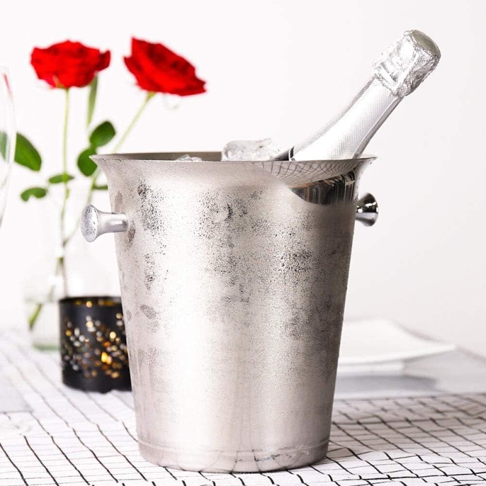 High Face Value Ice Bucket,Stainless Steel Red Wine Ice Bucket Wine Barrel Large Ice Wine Barrel Champagne Barrel Gold Ear White Fun Ice Bucket Ice Buckets/B (B)