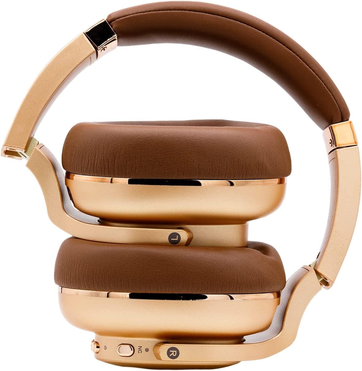 WAVV Element Active Noise Cancelling Headphones Wireless Over Ear Bluetooth Headphones with Microphone, Deep Bass, Quick Charge 40H Playtime,Comfortable Ear Pads for Cellphone/TV/PC/Laptop (Gold)