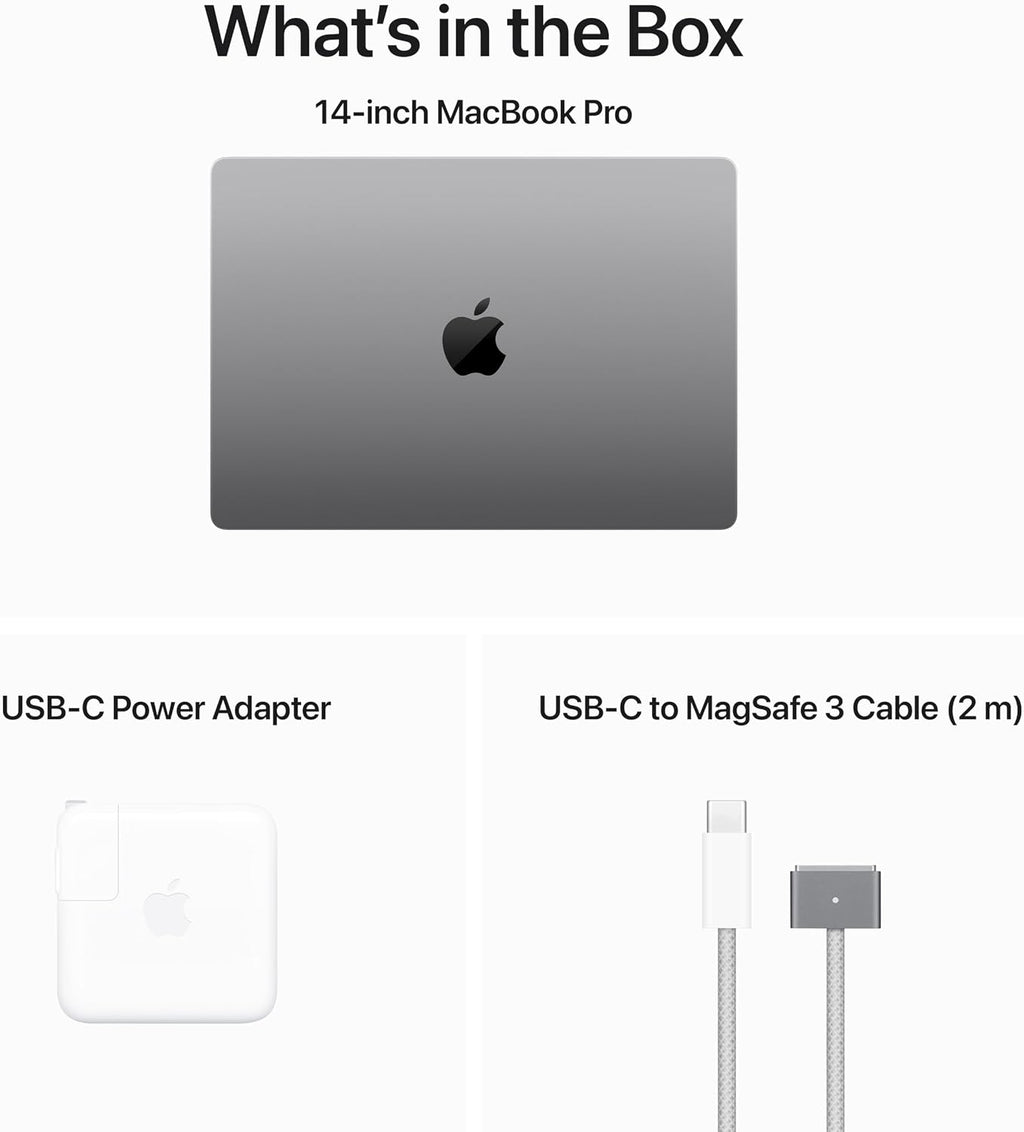 Apple 2023 MacBook Pro Laptop M3 chip with 8‑core CPU, 10‑core GPU: 14.2-inch Liquid Retina XDR Display, 8GB Unified Memory, 1TB SSD Storage; Space Gray with AppleCare+ (3 Years)