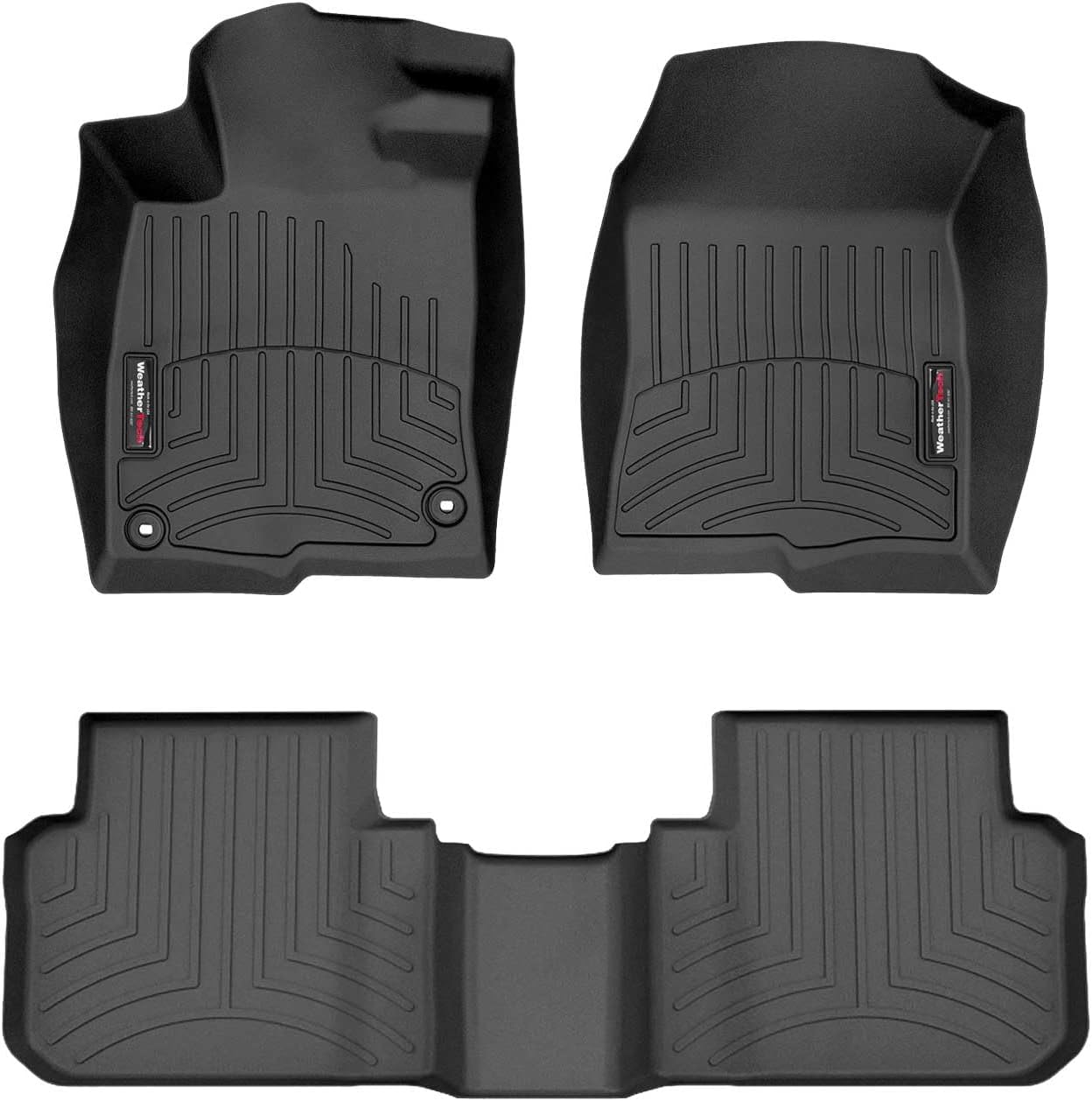 WeatherTech Custom Fit FloorLiners for Honda Civic Hybrid - 1st & 2nd Row (441692-1-4), Black