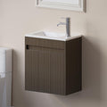 wonline 16' Small Bathroom Vanity Sink Combo Modern Wall Mounted Floating Cabinet W/Resin Basin Sink Top, Chrome Water Save Faucet & Pop Up Drain